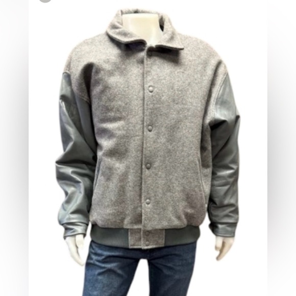 Tyrol Jacket Leather Wool Vintage EUC Grey Size 3XL - Picture 1 of 11